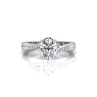 Twisted Shank Oval Moissanite Engagement Ring