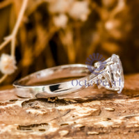 Twisted Shank Oval Moissanite Engagement Ring