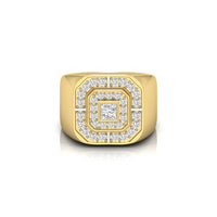 Princess CZ Stone Double Halo Ring For Men