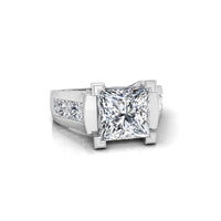 Channel Setting Princess CZ Stone Wedding Ring