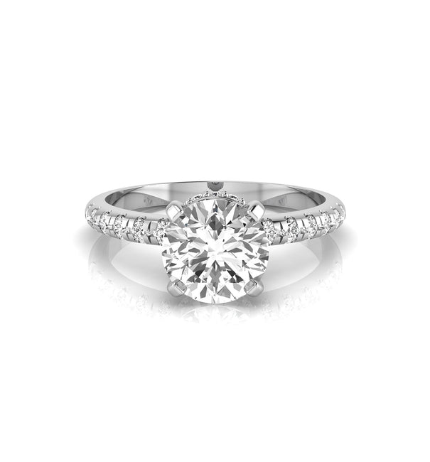 Round Moissanite Hidden Halo Engagement Ring