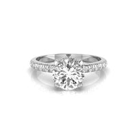 Round Moissanite Hidden Halo Engagement Ring