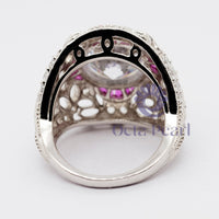 Round CZ Stone Antique Filigree Art Deco Ring