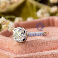 Round Moissanite Bezel Set Solitaire Anniversary Ring