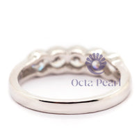 Round Moissanite Half Bezel Set Five Stone Ring