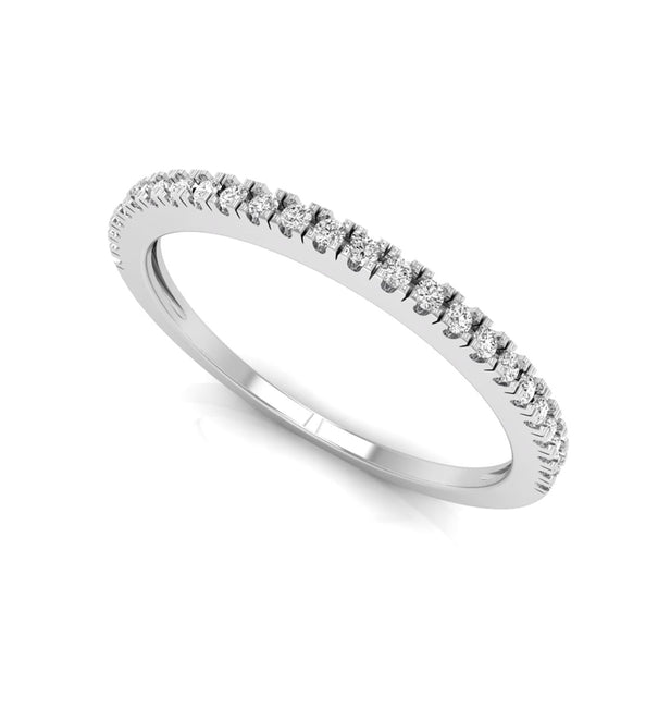 Round Moissanite Minimalist Half Eternity Band