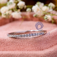 Round Moissanite Minimalist Half Eternity Band