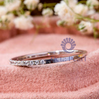 Round Moissanite Minimalist Half Eternity Band