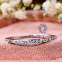 Round Moissanite Minimalist Half Eternity Band