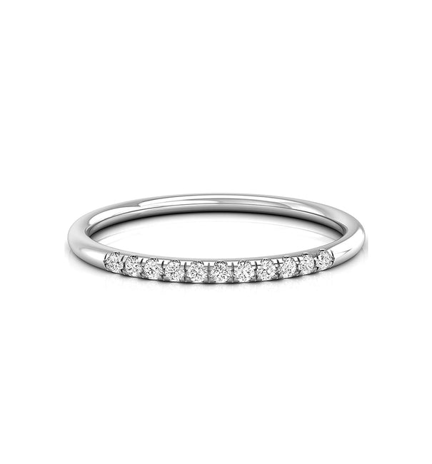 Half Eternity Round Cut Moissanite Stone Simple Daily Wear Band Ring