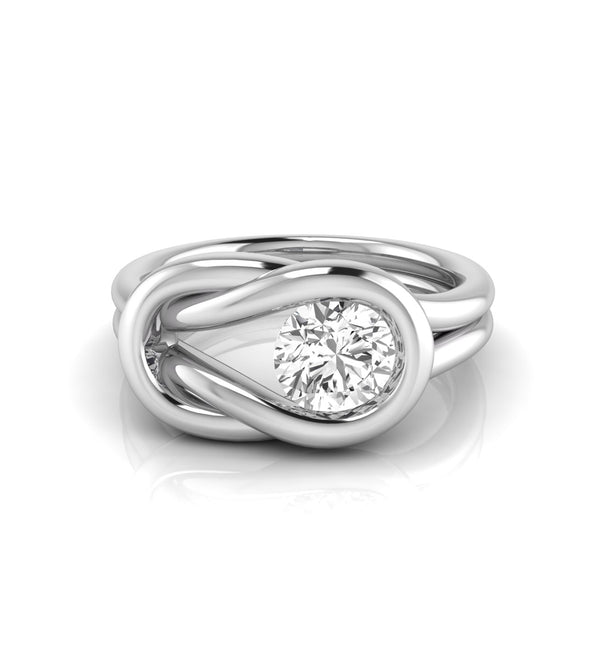 Round Moissanite Infinity Loop Solitaire Promise Ring