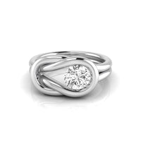 Round Moissanite Infinity Loop Solitaire Promise Ring