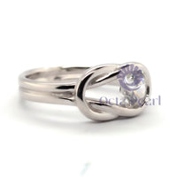 Round Moissanite Infinity Loop Solitaire Promise Ring