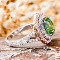 Cushion CZ Stone Double Halo Split Shank Ring