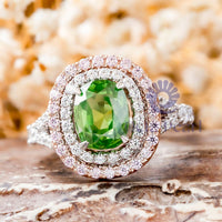 Cushion CZ Stone Double Halo Split Shank Ring