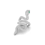 Round Stone Green Eyes SNAKE Inspire Finger Wrap Ring