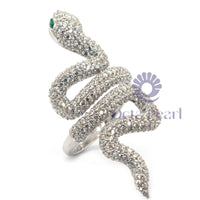 Round Stone Green Eyes SNAKE Inspire Finger Ring