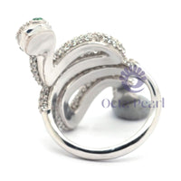 Round Stone Green Eyes SNAKE Inspire Finger Wrap Ring