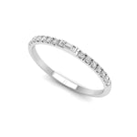 Baguette & Round CZ Stone Dainty Half Eternity Band