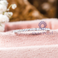 Round CZ Stone Dainty Half Eternity Band