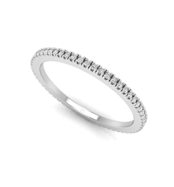 Round Moissanite Dainty Full Eternity Wedding Band