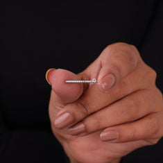 Round Moissanite Dainty Full Eternity Wedding Band - alternate view