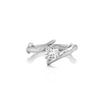 Round Moissanite Bypass Twig Engagement Ring