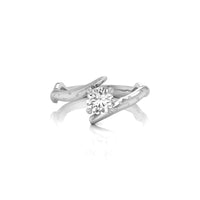 Round Moissanite Bypass Twig Engagement Ring