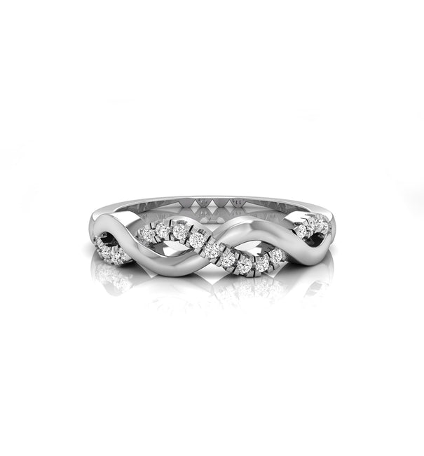 Round Moissanite Infinity Twisted Engagement Ring