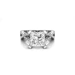 Princess Cut Moissanite Twisted Split Shank Ring