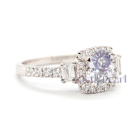 CZ Three Stone Halo Ring