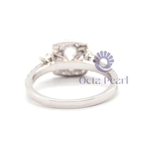 CZ Three Stone Halo Ring