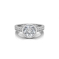 Bezel Set Round Moissanite Engagement Ring