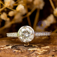 Round Moissanite Engagement Ring