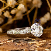 Bezel Set Round Moissanite Engagement Ring