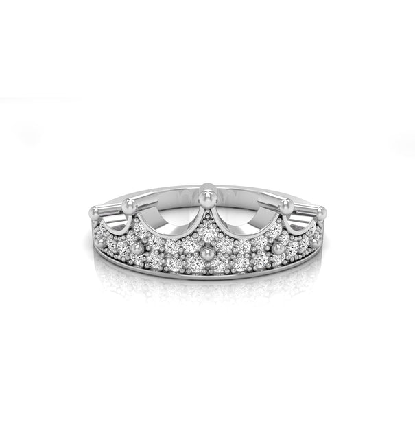 Round Moissanite Crown Ring For Christmas Gift