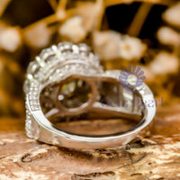 Halo Bridge Shank Wedding Ring