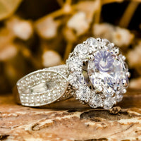 Seven Stone Halo Engagement Ring