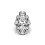 Round Moissanite Bezel Set Openwork Edwardian Ring