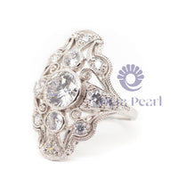 Bezel Set Openwork Edwardian Ring