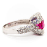 Pink Oval CZ Stone Designer Shank Proposal Ring