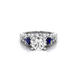 Round CZ Five Stone Designer Wedding Ring