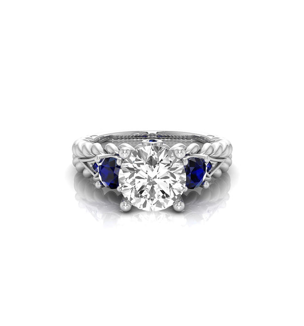 Round CZ Five Stone Designer Wedding Ring