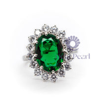 Green Oval CZ Stone Ring