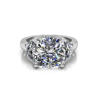 Cushion & Half Moon Cut CZ Three Stone Ring