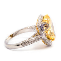 Yellow Heart CZ Stone Halo Ring For Party Wear