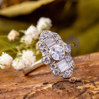 Old European Cut CZ Stone Vintage Edwardian Ring