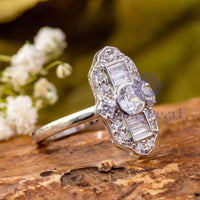 Old European Cut CZ Stone Vintage Edwardian Ring