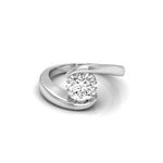 Bypass Shank Round Moissanite Solitaire Classic Ring