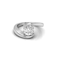 Bypass Shank Round Moissanite Solitaire Classic Ring
